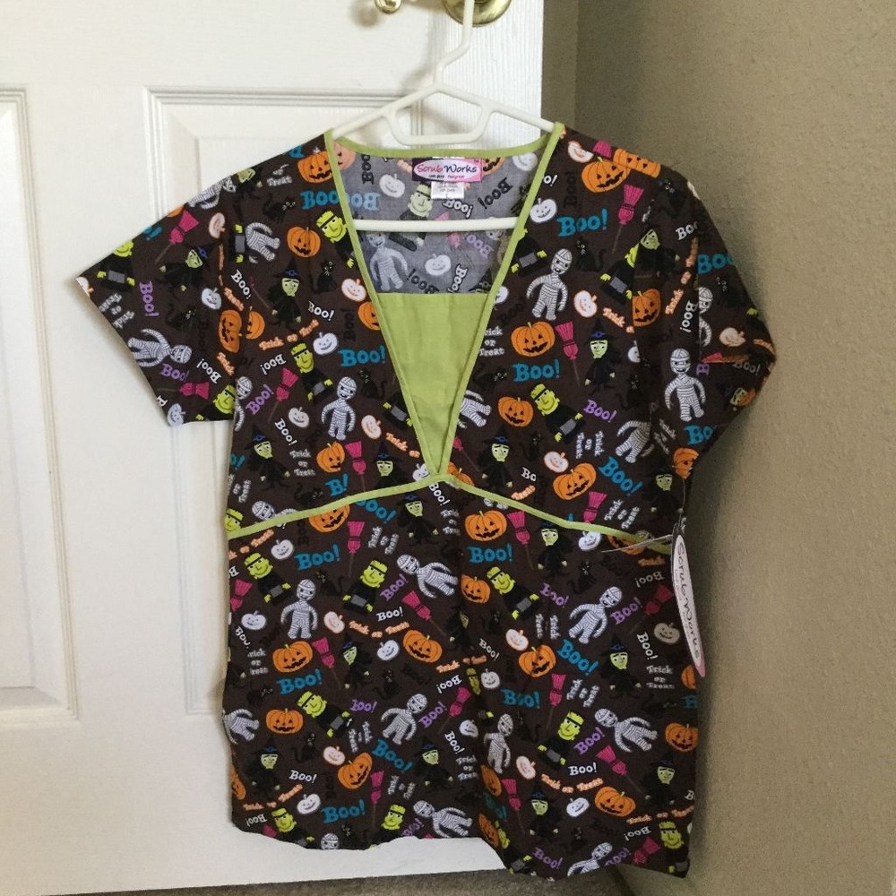 *HOST PICK* Scrub Works Halloween scrub top
